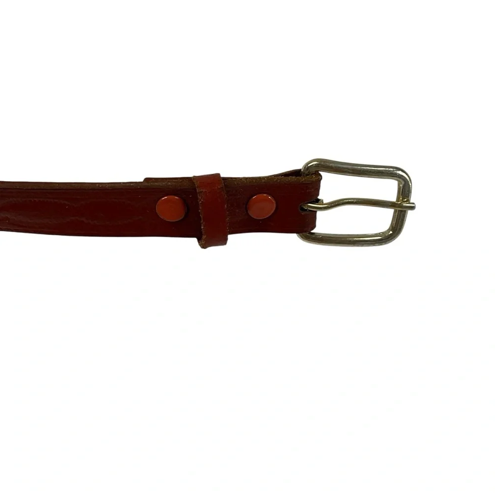 Vintage Brown Genuine Leather Handmade Tribal Design Seed Bead Embroidered Belt